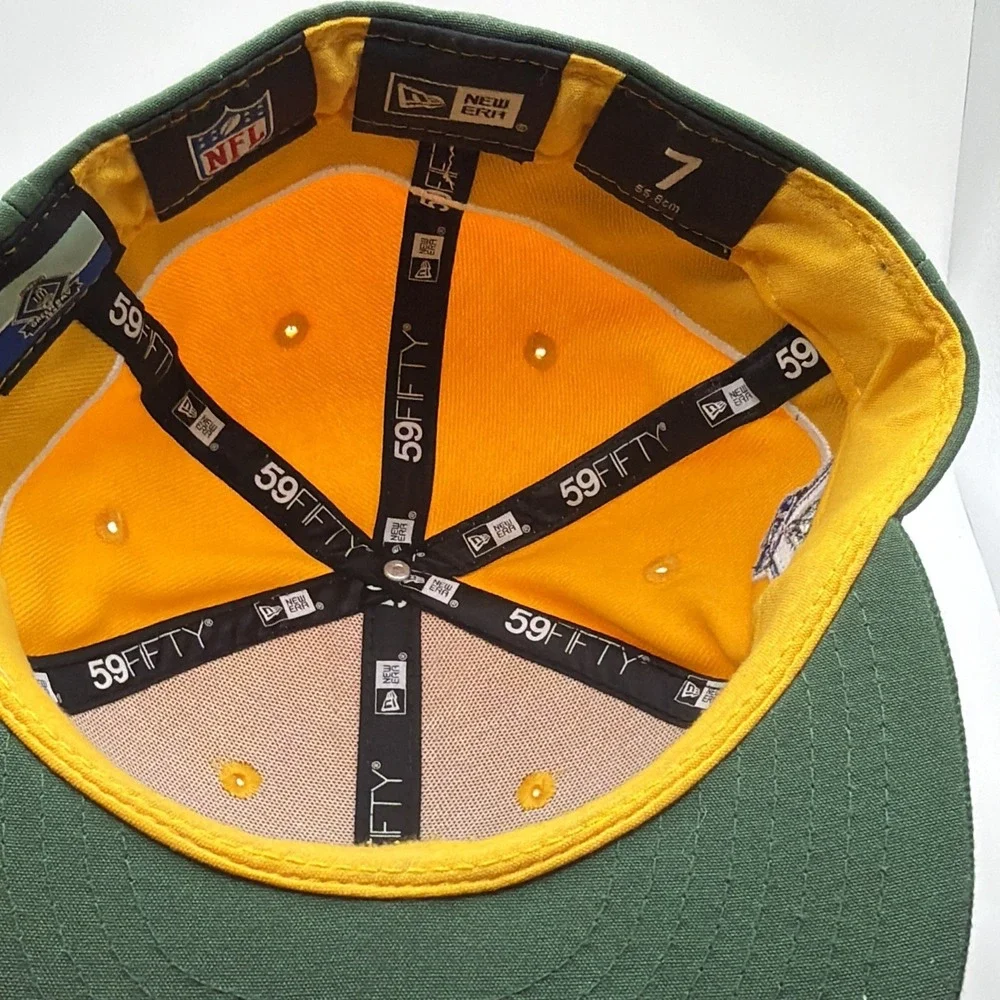 GREEN BAY PACKERS‎ Hat Cap NEW ERA  Fitted 7 Football NFL 100TH Retro 59Fifty